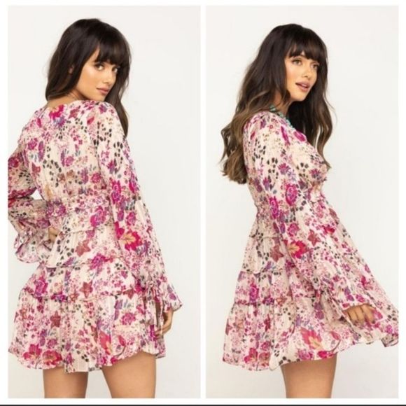 Free People Dresses & Skirts - NWOT Free People Women's Closer To The Heart Tiered Floral Dress White Size XS